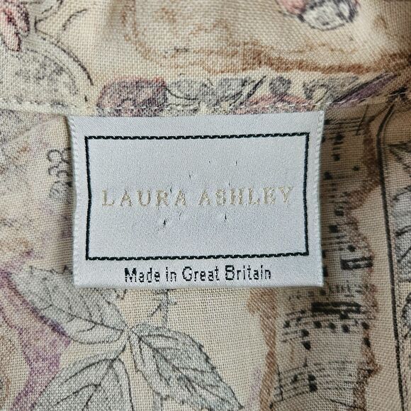 LAURA ASHLEY Vintage Y2K Blouse 100% Wool Size 6 Chain Cuff Links Victorian RARE - Picture 10 of 13